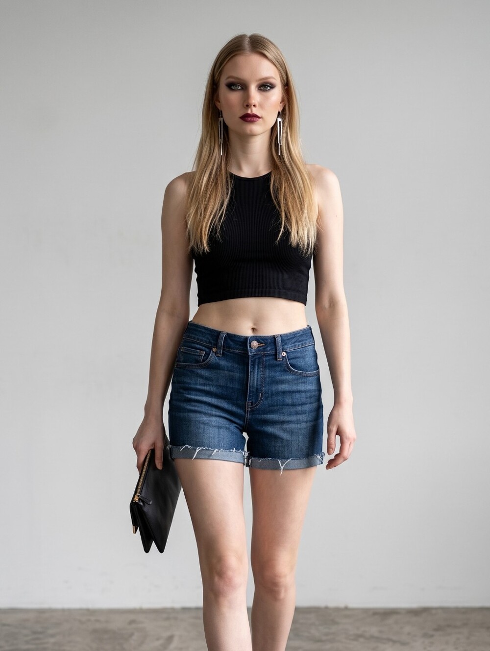 American Eagle Outfitters Dark Blue Denim Cutoff Shorts